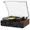 Brown, variant on TANLANIN Record Player 3-Speed Belt-Driven Turntable with Built-in Speakers, FM Radio, Bluetooth, RCA Line Out, AUX in, USB Recording & Auto Stop - Gray