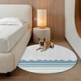 thumbnail image 2 of Blue Striped Round Area Rug 4Ft Washable Circle Rugs for Bedroom Dining Room, Abstract Modern Geometric Stripes Non-Slip Carpet Floor Mats Indoor Outdoor Carpet Runner Aesthetic Home Decor, 2 of 8