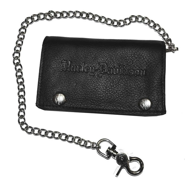 Harley-Davidson - Men's Embossed XL Tri-Fold Chain Wallet Leather ...