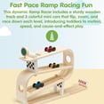 thumbnail image 2 of PlanToys® Wooden Ramp Racer for Kids | Montessori Inspired Car Ramp Toy with 3 Racing Cars | Eco Friendly Toddler Toy for Motion Play, Coordination & Cause and Effect Learning, 2 of 9