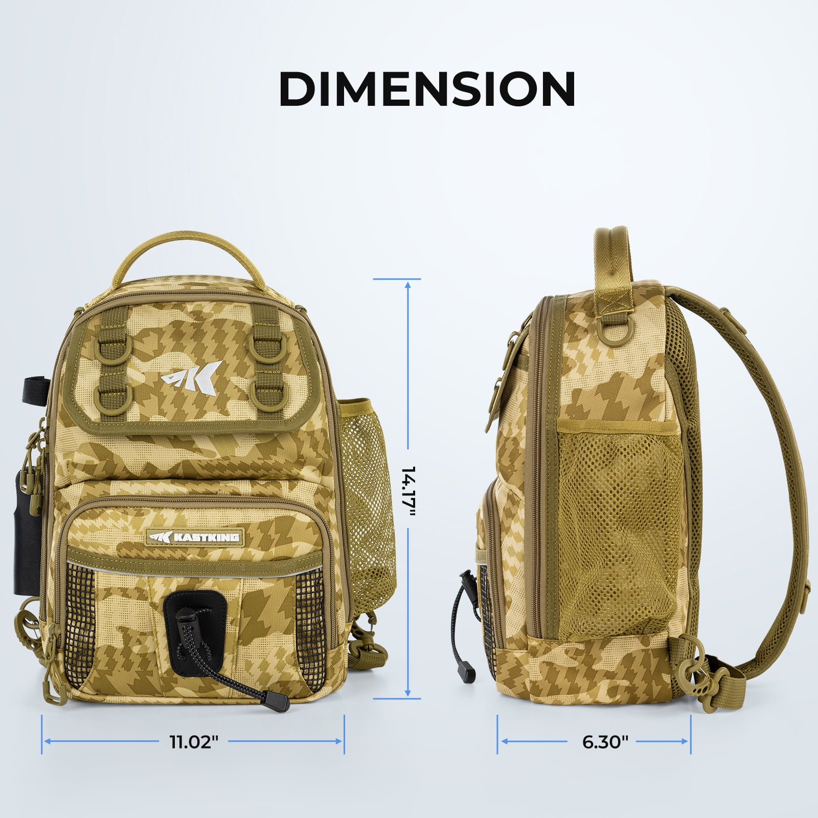 KastKing  Fishing Sling Bag, Fishing Backpack with Rod & Beverage Holder, Tackle Bag for Fishing Gear- BaitSpace