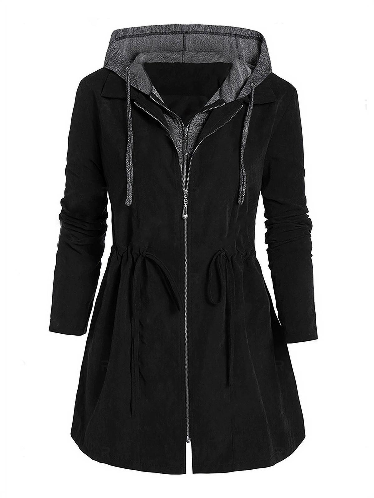 JustVH Women's Plus Size Zip Up Anorak Hoodie Jacket Coat Outwear