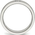 thumbnail image 2 of Stainless Steel Polished With Brushed Center Cz 7mm Grooved Band (Size 12) Made In China sr508-12, 2 of 5