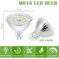 thumbnail image 2 of Bombilla LED GU5.3, luz blanca fría 6000K, MR16 LED 12V 5W equivalente a halógena de 50W, bombillas LED no regulables, paquete de 10, 2 of 5