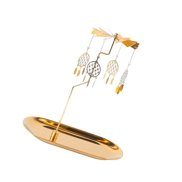 Gold Candle Holder Rotating Tea Light Holder Candleholder Decor Candle Holder Tray Tea E
