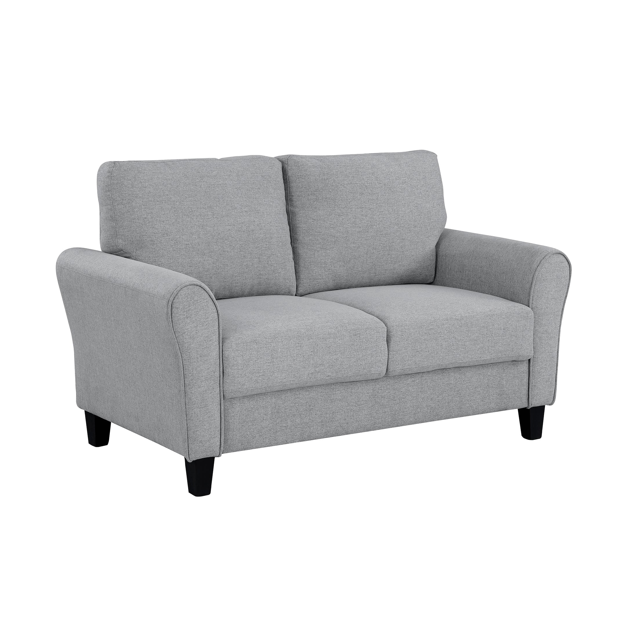 OakvillePark Eunice Fabric Upholstered Living Room Loveseat, Dark Gray