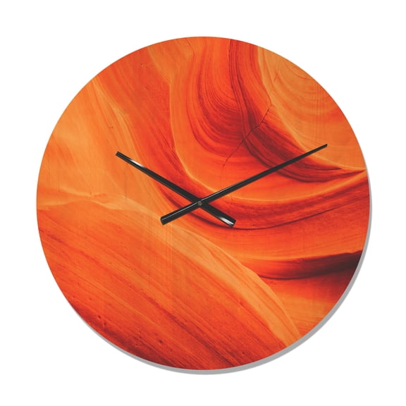 Designart 'Orange Upper Antelope Canyon Landscape' Modern Wood Wall Clock