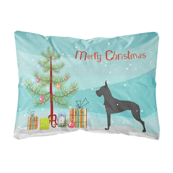 Carolines Treasures BB2993PW1216 Great Dane Merry Christmas Tree Canvas Fabric Decorative Pillow
