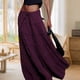 thumbnail image 4 of Falda Larga Bohemia Falda larga de línea A para mujer Falda plisada de capa informal Vestidos largos de vacaciones elegantes Cgtredaw Púrpura M para Mujer, 4 of 6