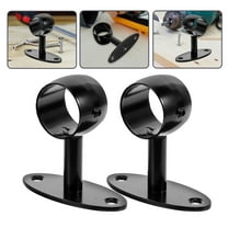 Hemobllo 2Pcs Stair Railing Bracket Black Metal Handrail Holder Durable Rust Resistant for Indoor Use