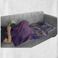 thumbnail image 6 of Modern Soft Flannel Fleece Blanket, New York City Skyline at Night with Skyscrapers Manhattan USA American Panorama, Cozy Plush for Indoor and Outdoor Use, 70" x 90", Violet Purple, by Ambesonne, 6 of 6