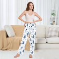 thumbnail image 6 of FORMRS Women's Pajama Pants with Pockets Soft Comfy Loungewear Sleep Bottom, Sizes S-2XL, Blue Cute Snowmen, 6 of 8