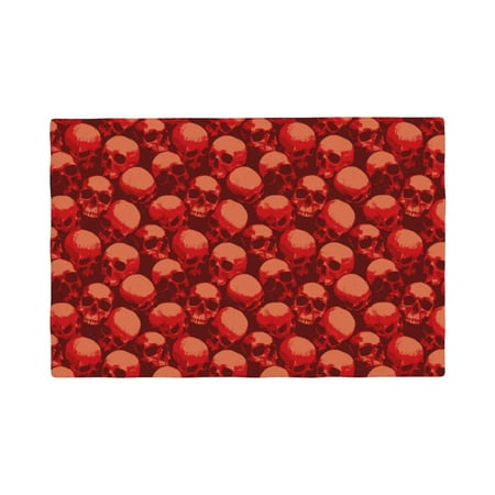 

Placemats Set of 4 Red Skulls 1 Heat Resistant Non - Slip Place mats Waterproof table mat for Kitchen Dining-6片装