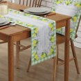 thumbnail image 2 of Table Runner Dresser Scarves 70 Inch Long, Rustic Watercolor Sketch Lemon Fruit Linen Dining Table Runners Green Lattice on Farm Wood Barn Tabletop Scarf for Wedding Holiday Party Kitchen, 2 of 7