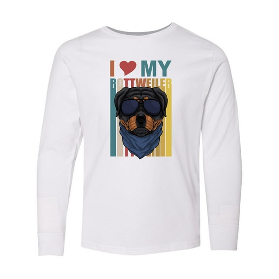 Inktastic I Love My Rottweiler Dog Long Sleeve Youth T-Shirt