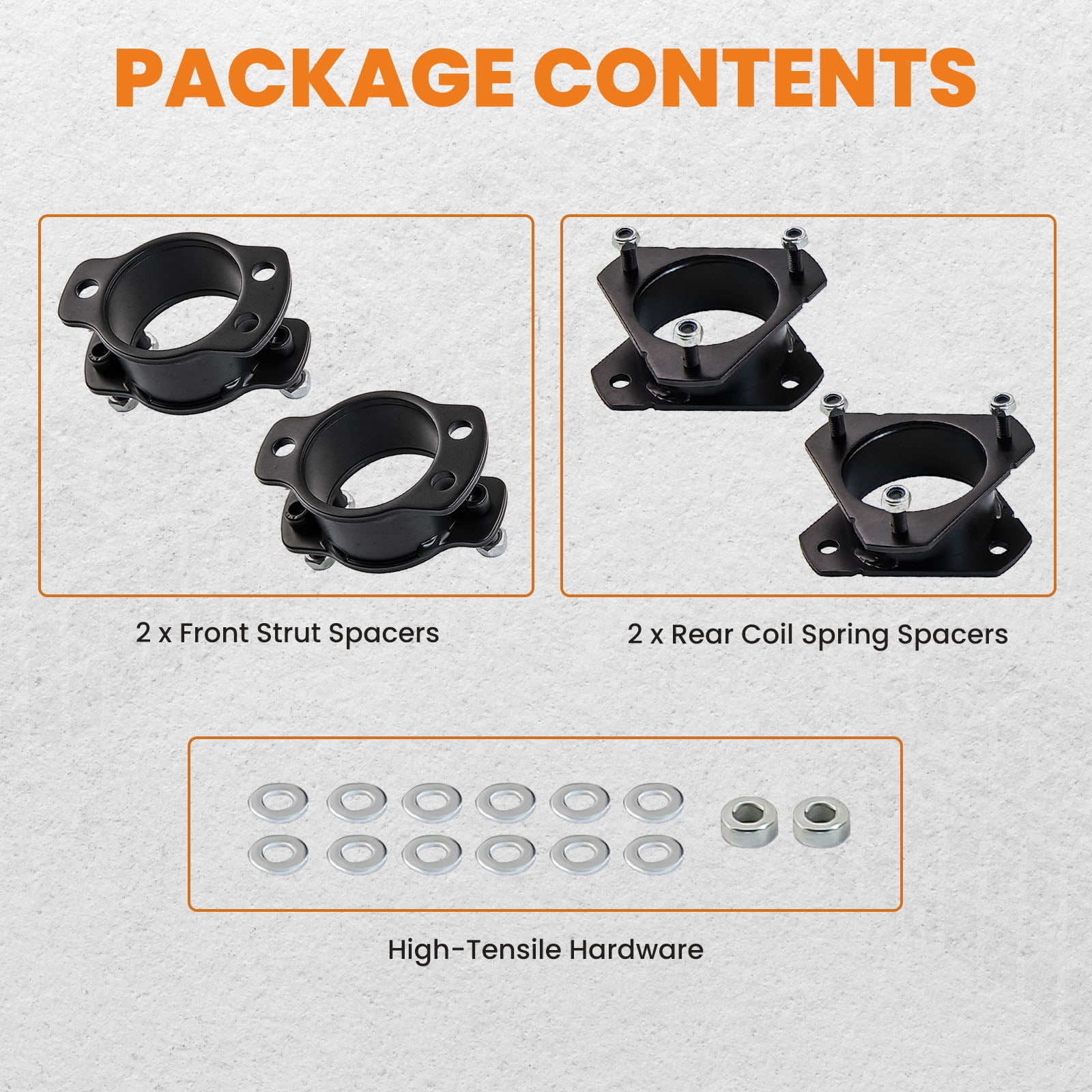 maXpeedingrods 3" Front 2" Rear Leveling lift Kit for Ford Explorer 2006-2010 2WD 4WD, SUV Steel Strut Spacer Suspension Lift Kit, Black