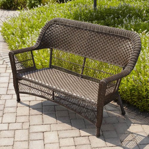 Mainstays Steel Wicker Loveseat, Honey Brown