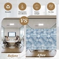 thumbnail image 5 of Haze Blue Coastal Window Privacy Film, Summer Beach Nautical Starfish Coral Vintage Static Cling UV Sun Blocking Heat Control Window Tint Day and Night, Non-Adhesive One Way Privacy Cover 23.6''x59'', 5 of 7