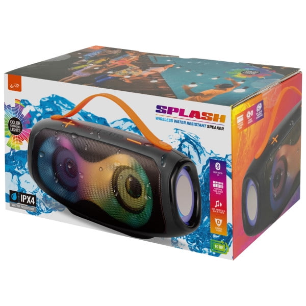 iLive IPX4 Splash Wireless Bluetooth Water Resistant Speaker with LED Lights, ISBW414B
