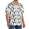thumbnail image 2 of Pofeuu Lovely Penguin Print Mens Casual Short Sleeve Shirts Beach Summer Spread Collar Pocket Tops Men's Casual Short-sleeved Shirt-4X-Large, 2 of 5
