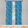 thumbnail image 3 of Botanical Curtains 2 Panels Set, Feminine Abstract Flowers in Summer Tones Repeated Illustration, Window Drapes for Living Room Bedroom, 56"W X 95"L, Sea Blue and Multicolor, by Ambesonne, 3 of 5