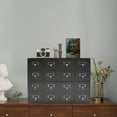thumbnail image 6 of Peakora Vintage Wooden Cabinet Black 16 Drawer Chinese Medicine Desk Drawer Organizer Rustic Wooden Small Storage Box for Living Rooms Bedrooms Study Rooms, 6 of 19