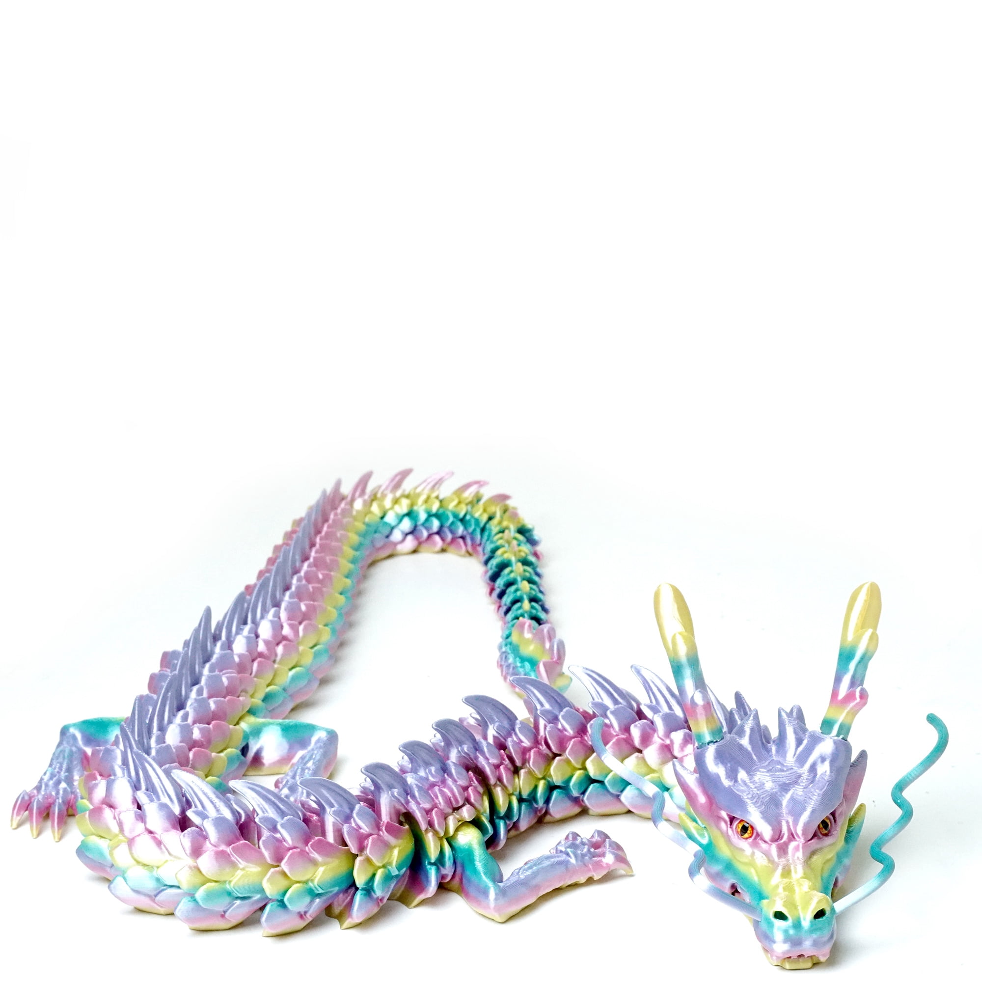 33.5inch 3D Printed dragon,Flexible Joint Animal lacertid Figurines, Home Office Decor,Fidget Toy for Adults Teens Boy Festival Gifts,Easter Basket Stuffers,Executive Desk Toy