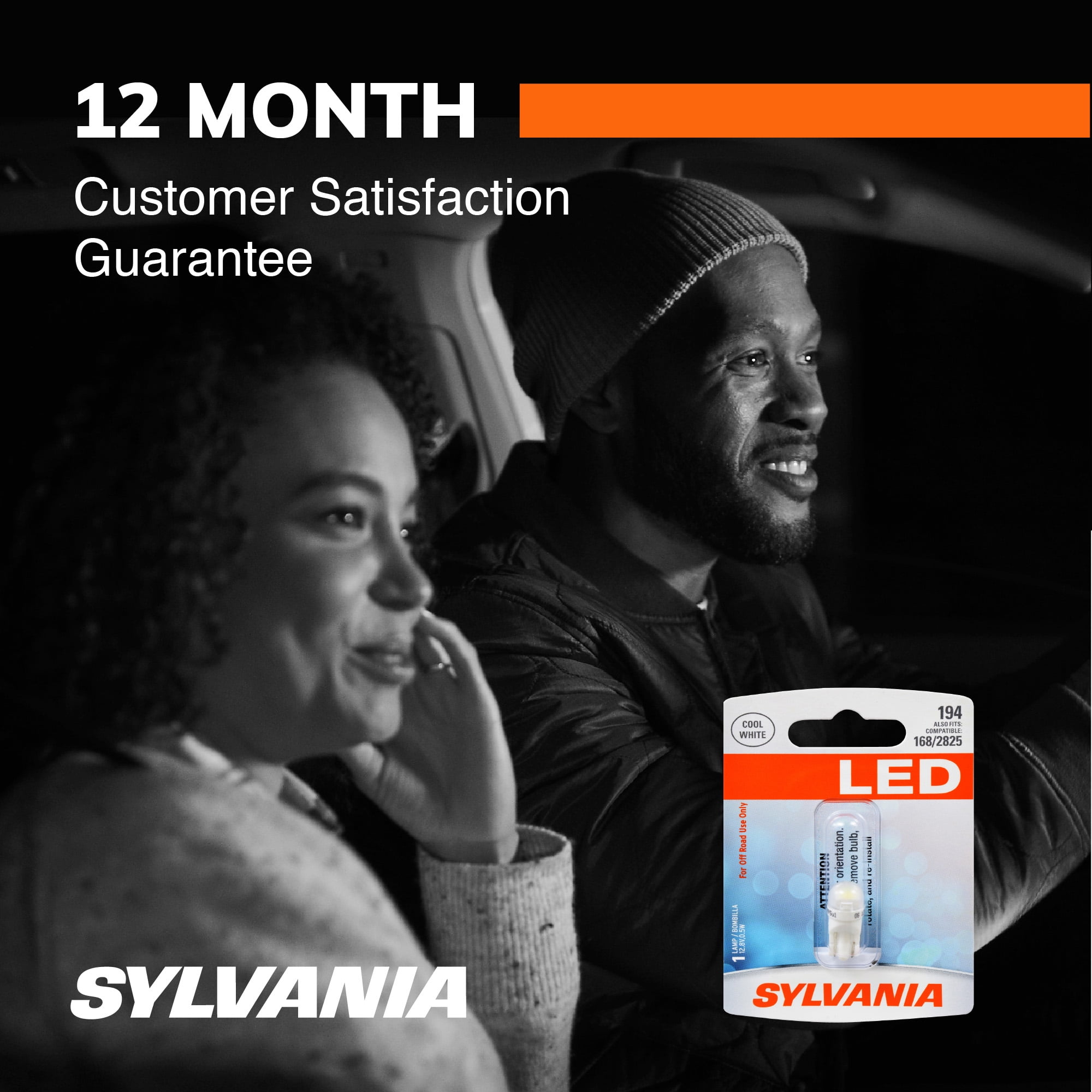 (2 pack) Sylvania 194 WHITE SYL LED Mini Bulb, 2 Pack, Compatible with Multiple Cars