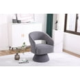 thumbnail image 2 of Swivel Accent Chair Armchair, Mid Century 360 Degree Swivel Barrel Accent Sofa Chairs, Upholstered Round Armchairs Fabric Chair for Living Room, Bedroom, Office, Waiting Rooms, Gray, 2 of 8