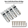 thumbnail image 2 of 4pcs Bass Guitar Bridge Individual Bass Bridge Guitar Bridge Single Individual Tailpiece Single String Bass Bridge Bass Guitar Saddles Compatible with 4 String Electric Bass Guitar Accessories, 2 of 5
