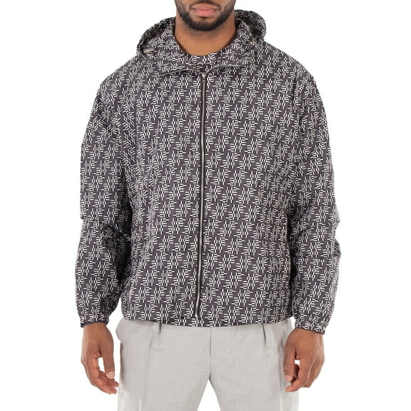 Fendi Monogram Jacquard Hooded Jacket, Brand Size 50 (US Size 40)