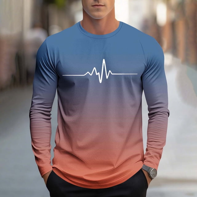 Blusas y camisas de manga larga con cuello redondo, moda casual para hombre, camisetas deportivas estampadas, blusas de manga larga con cuello redondo, camisas, blusas para hombre, blusa de poliéster