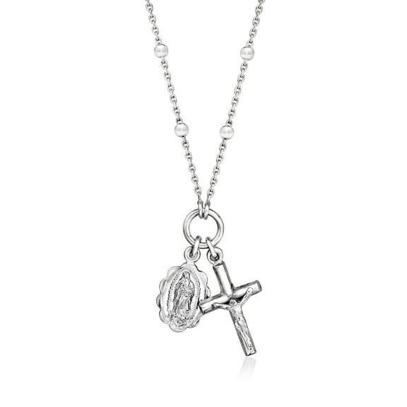 Ross-Simons Italian Sterling Silver Religious Charm Necklace, Women's, Adult