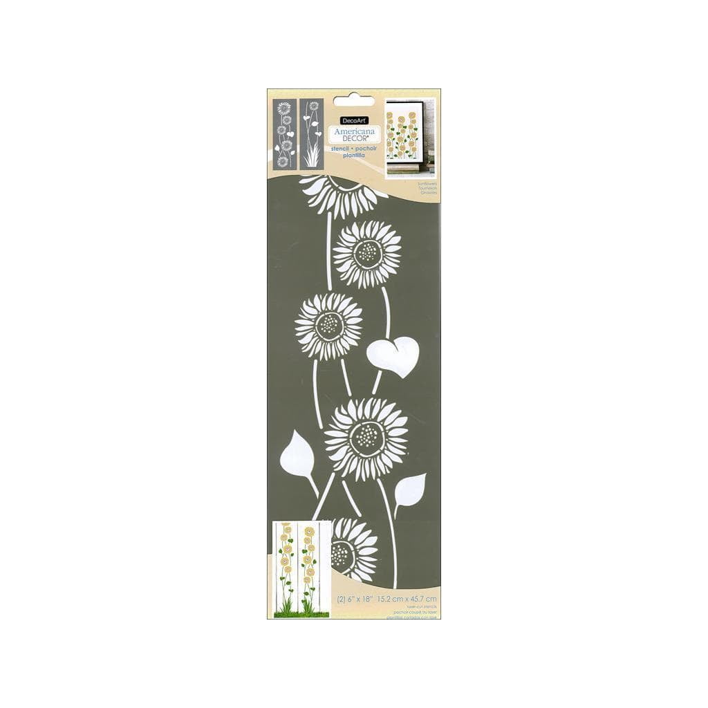 DecoArt Sunflower Americana Decor Stencil Original Version 6 by 6