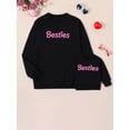 thumbnail image 5 of Mommy and Me Matching Outfits Letter Print Round Neck Pullover Long Sleeve Sweatshirts Tops, 5 of 10