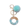 thumbnail image 1 of Flmtop Letter Pendant Plush Ball Key Chain Resin Sequin Buckle Keyring Holder Charm Decoration, 1 of 10