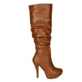 thumbnail image 2 of New Women Delicious Lava-S Leatherette Knee High Slouchy Stiletto Riding Boot, 2 of 5