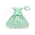 thumbnail image 2 of FOCUSNORM Petites Filles Maille Princesse Robe Dentelle Bord Jupe Formelle + Couvre-Chefs, 2 of 3
