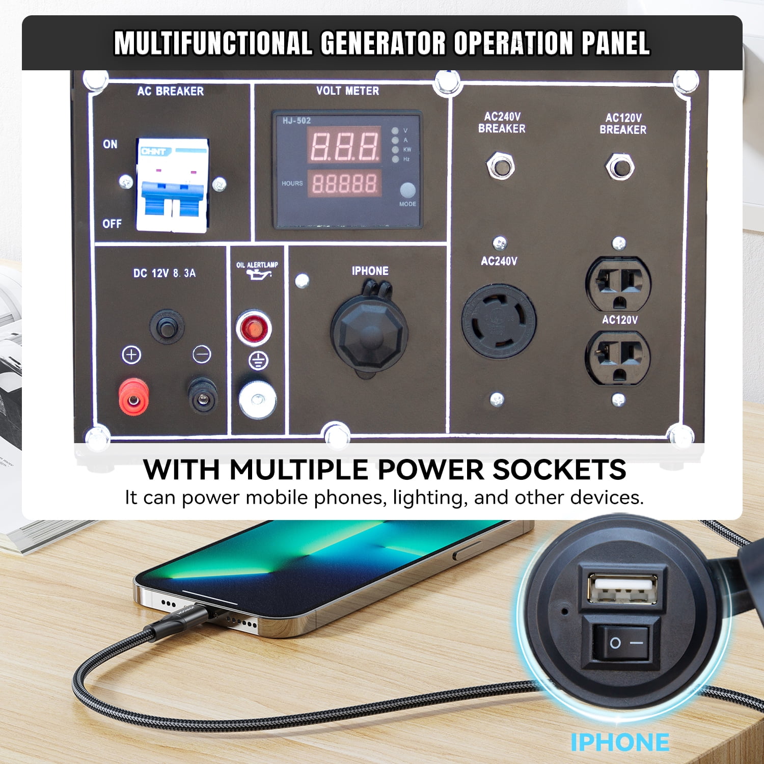 HPDMC 14HP 3-in-1 Gas Powered Air Compressor (30 Gal ASME Tank), 200A Welder & 6000W Generator - 180 PSI Two-Stage Piston Compressor with Electric Start - Truck Mount Portable Power Unit