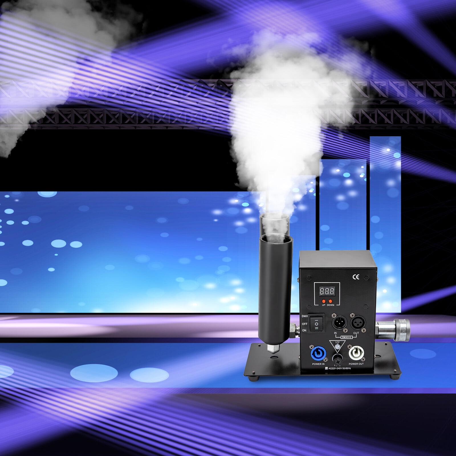 110V 150W Smoke Machine, Fog Machine Black 9.45*5.12*9.06in for Public Squares, Ice Rinks, Light Parties, Holidays