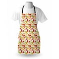 thumbnail image 4 of Food Apron, Cartoon Pattern of Pepper Apple Watermelon Kiwi Carrot Cherry Peas Orange Lemon, Unisex Kitchen Bib with Adjustable Neck for Cooking Gardening, Adult Size, Multicolor, by Ambesonne, 4 of 4