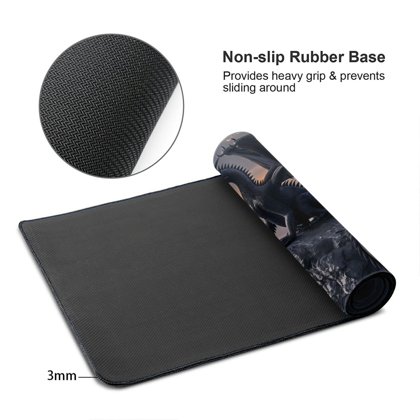 Kdxio Black Dragon Cliff Dawn Print Large Gaming Mouse Pad,Non-Slip Base,Water Resist Keyboard Pad for Gamer,Office & Home,29.5 x 15.8 in