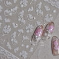 thumbnail image 4 of Flor de encaje blanco japonés, pegatinas adhesivas en relieve 3D de alta calidad para decoración de uñas, diseño de calcomanías, 4 of 5