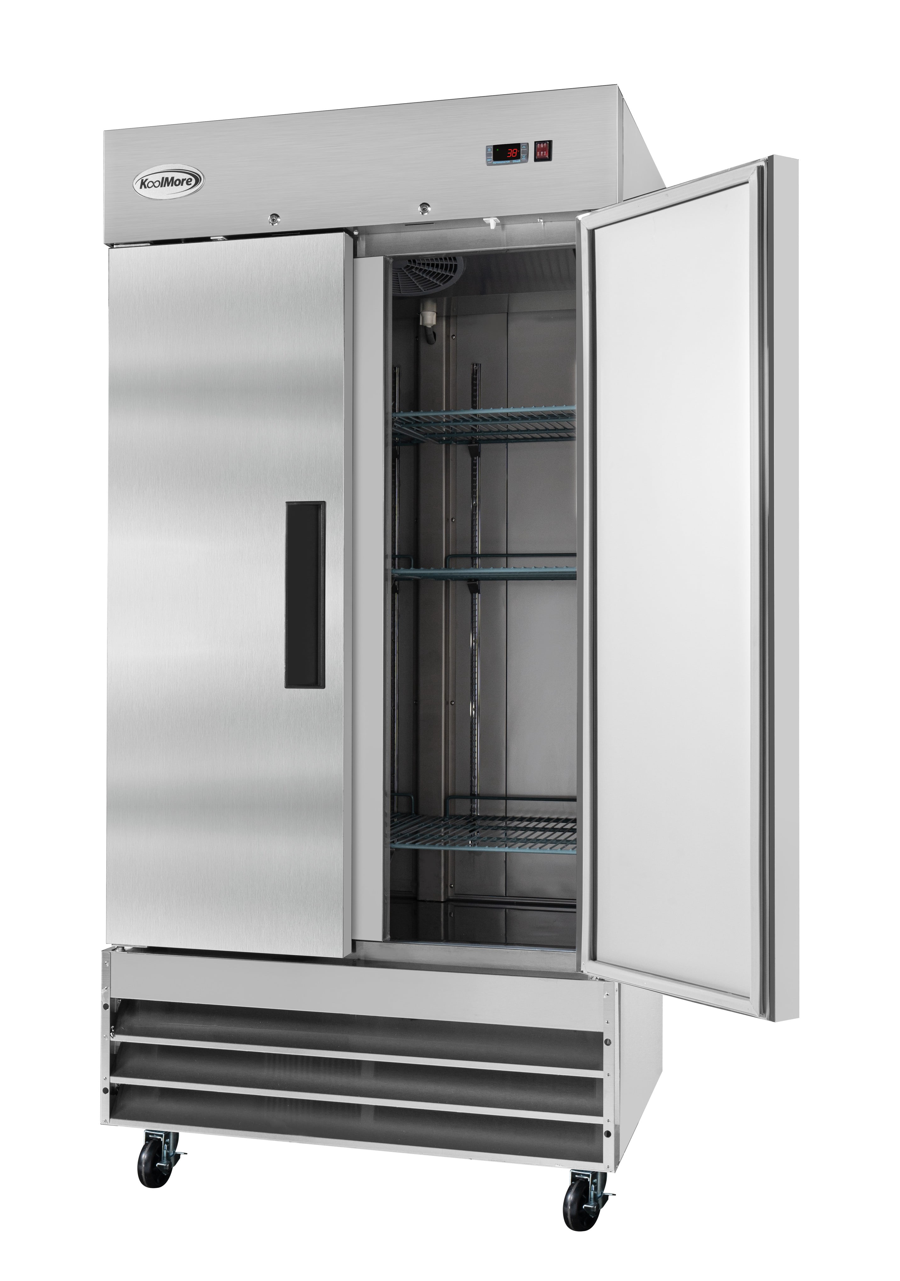 KoolMore 39 in. Commercial Stainless Steel 2-Door Reach-In Freezer, 35 cu. ft.