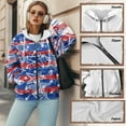thumbnail image 6 of Garronmavis Stars Red Blue Stripes Women's Zip-up Sweatshirt Fall Outdoor Clothing Stretchy Loose Fitting Sportswear Casual Hoody Jacket Oversized, 6 of 7
