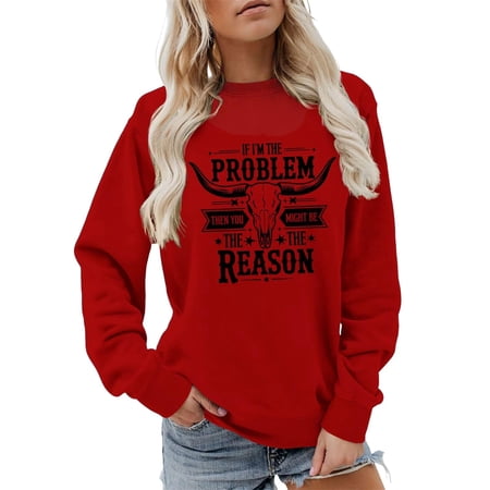 FYEGRE Highland Cow Sweatshirt for Women Cute Cow Shirts for Women Country Western Sweatshirts Gifts Red XXL