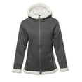 thumbnail image 1 of FashionOutfit Women's Solid Sherpa Bonded Fleece Hooded Jacket, 1 of 1