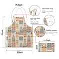 thumbnail image 7 of Ethnic - Style Colorful Feather Pattern Apron-Garden Aprons for Women with Pockets-Cotton Linen Waterproof Kitchen Cooking Gardening Aprons Adjustable for Kitchen,Cooking,BBQ and Salon 33x27 Inch, 7 of 7