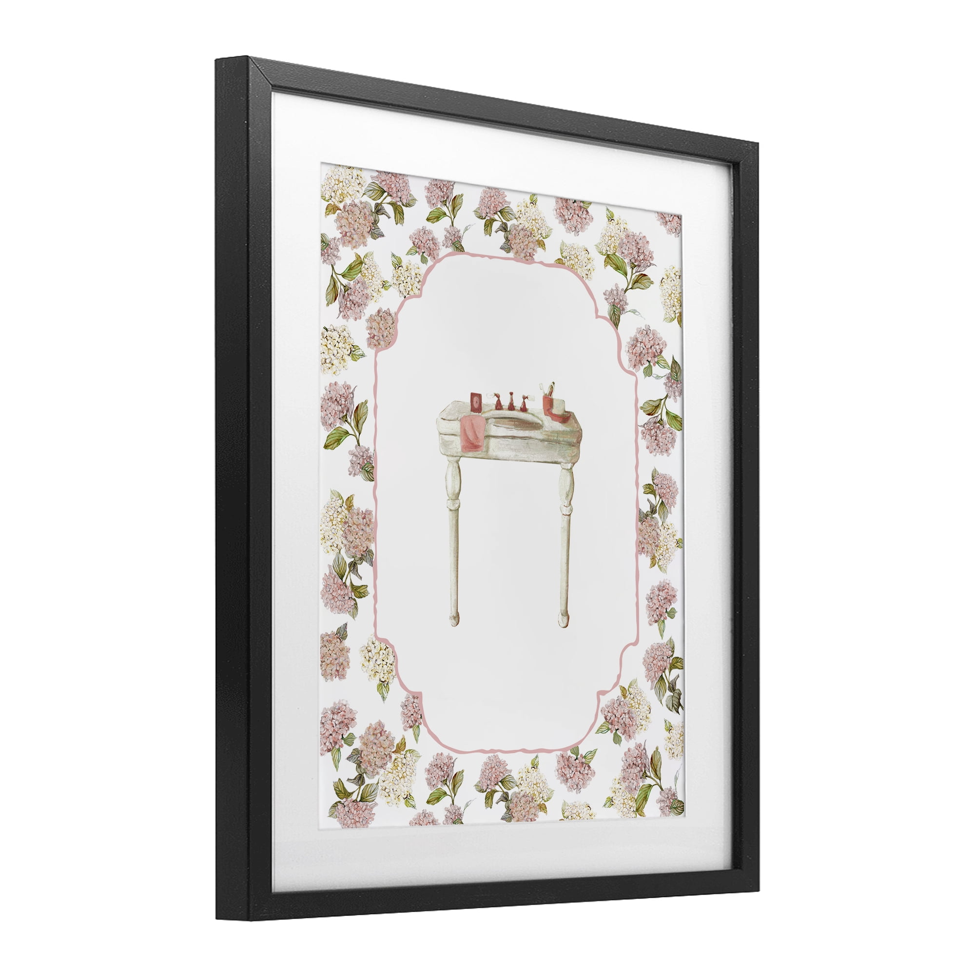 Stupell Industries Elegant Hydrangeas Vanity Black Framed Print Under Glass, design by Carol Robinson