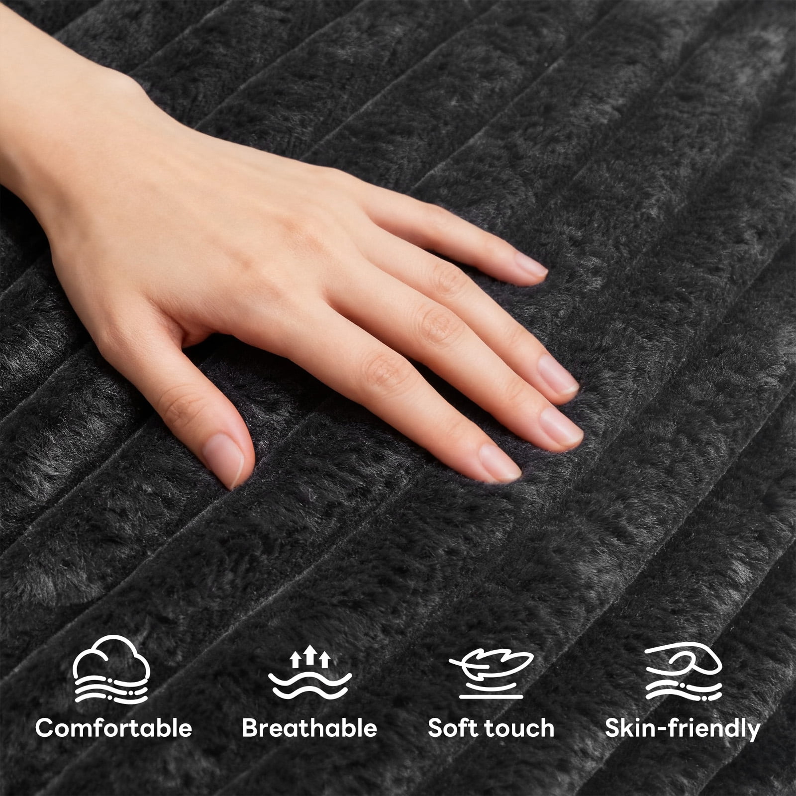 CONCETTA 39ft Sofa Bean Bag Chair, Oversized Beanbag for Adults with Soft Removable Cover, Black